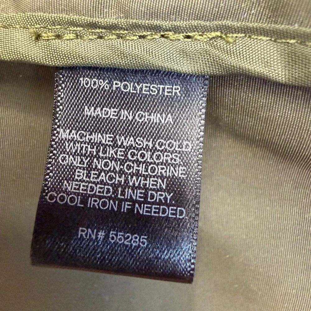 Express Womens Olive Green Lightweight Hooded Windbreaker Jacket Size L #524‎